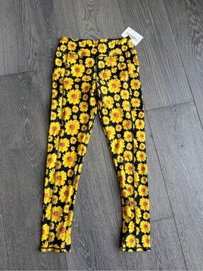 Natopia Sunflower Sprinkle Deluxe Pocket Leggings Size Medium